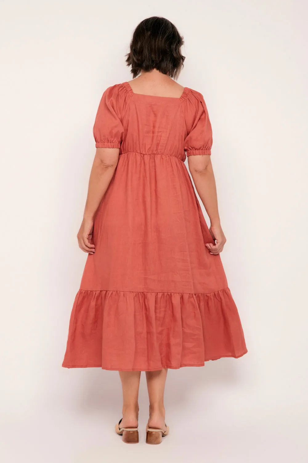 Alison Linen Midi Dress in Desert Rose sold by Adrift product image thumbnail 5