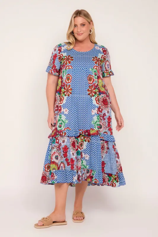 Sabre Frill Dress in Saleya sold by Adrift