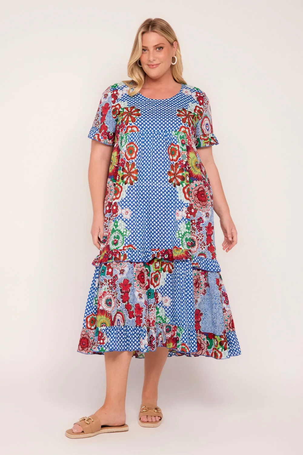 Sabre Frill Dress in Saleya sold by Adrift