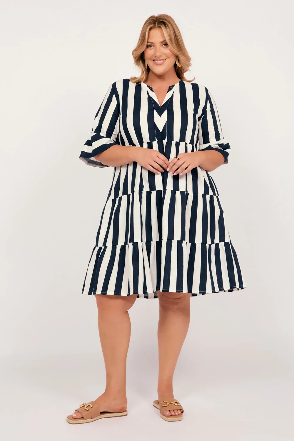 Scout Tiered Dress in Voyager sold by Adrift