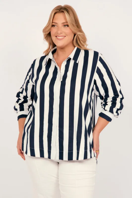 Oversized Boyfriend Shirt in Voyager sold by Adrift