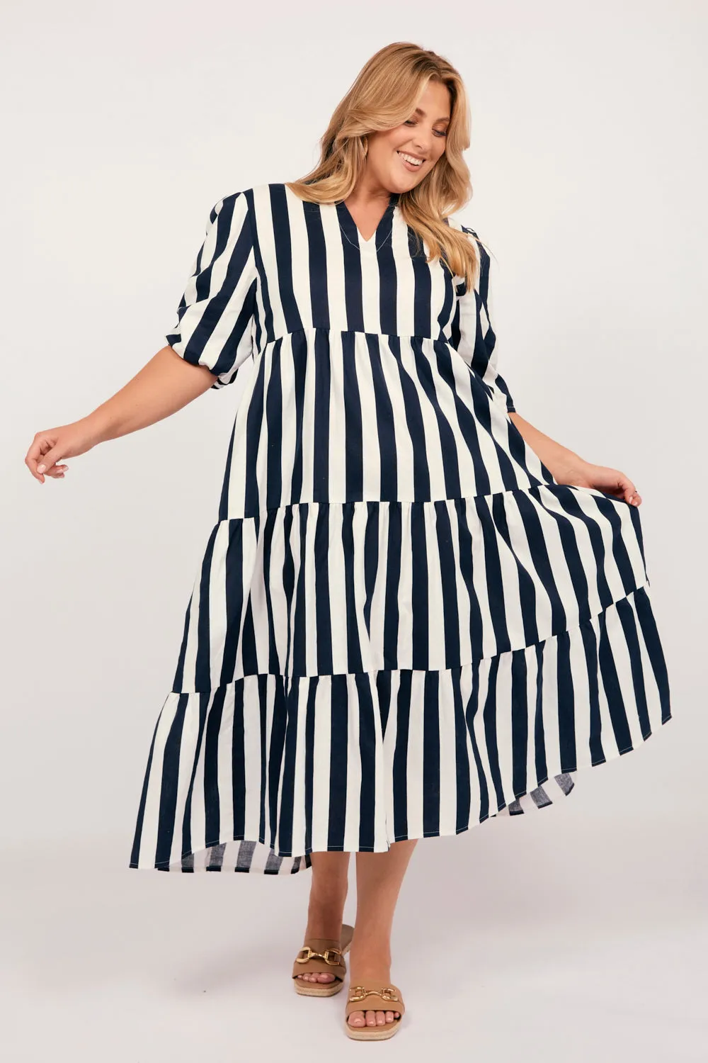 Sabre V-Neck Dress in Voyager sold by Adrift product image thumbnail 2