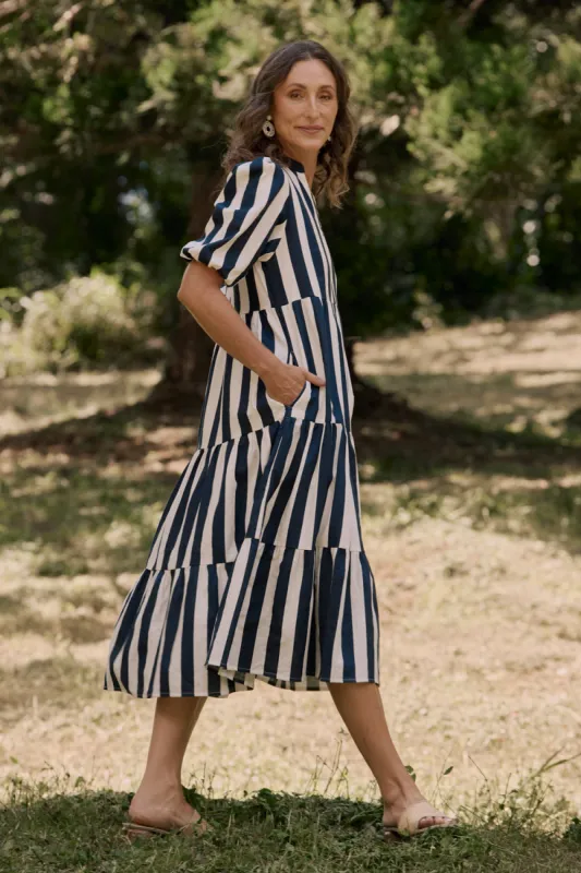 Sabre V-Neck Dress in Voyager sold by Adrift