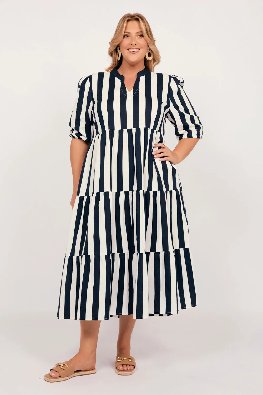 Sabre V-Neck Dress in Voyager sold by Adrift product image thumbnail 5