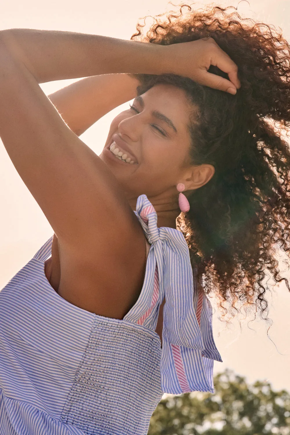 Solene Sun Dress in Sunny Day Stripes sold by Adrift product image thumbnail 4