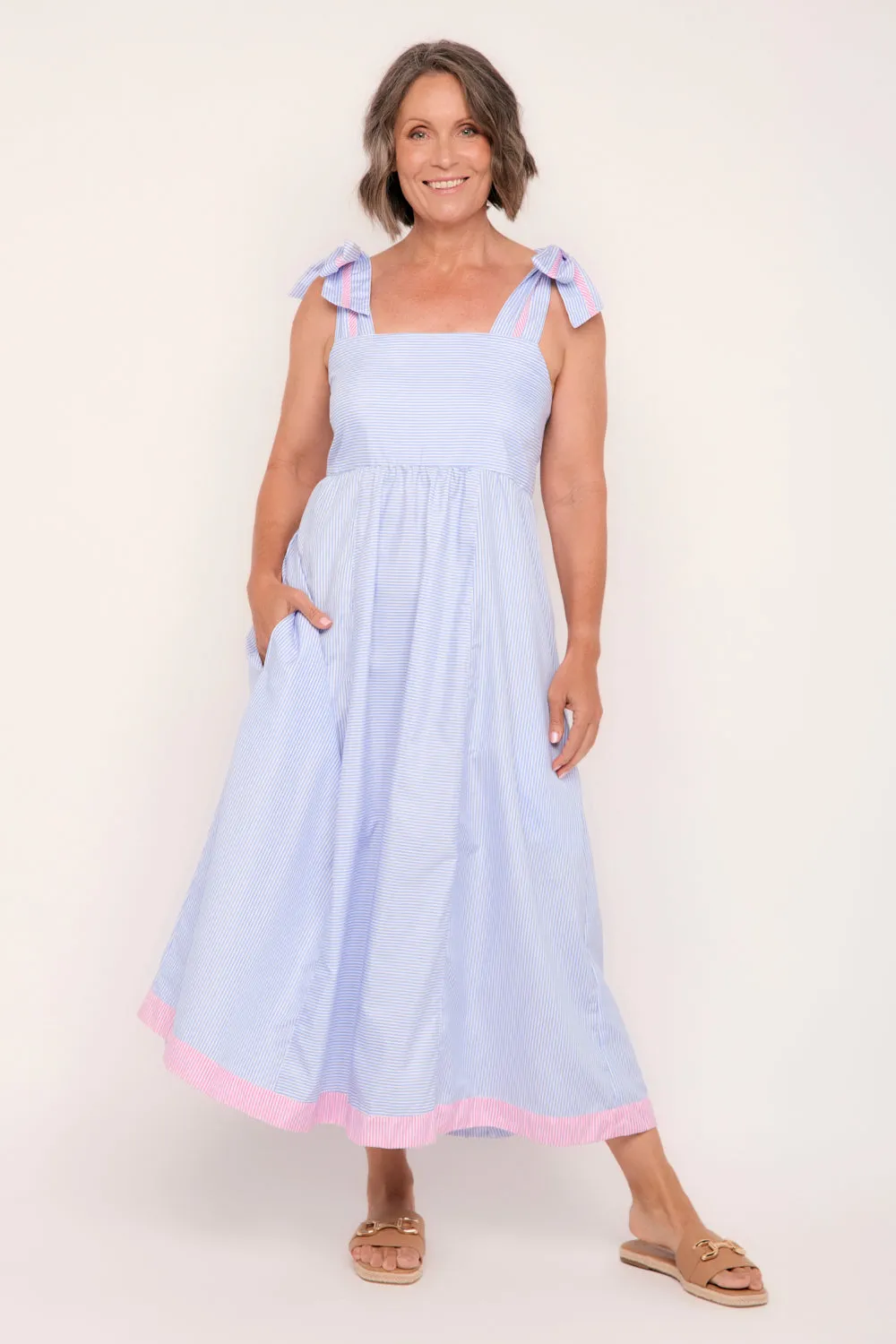 Solene Sun Dress in Sunny Day Stripes sold by Adrift product image thumbnail 2