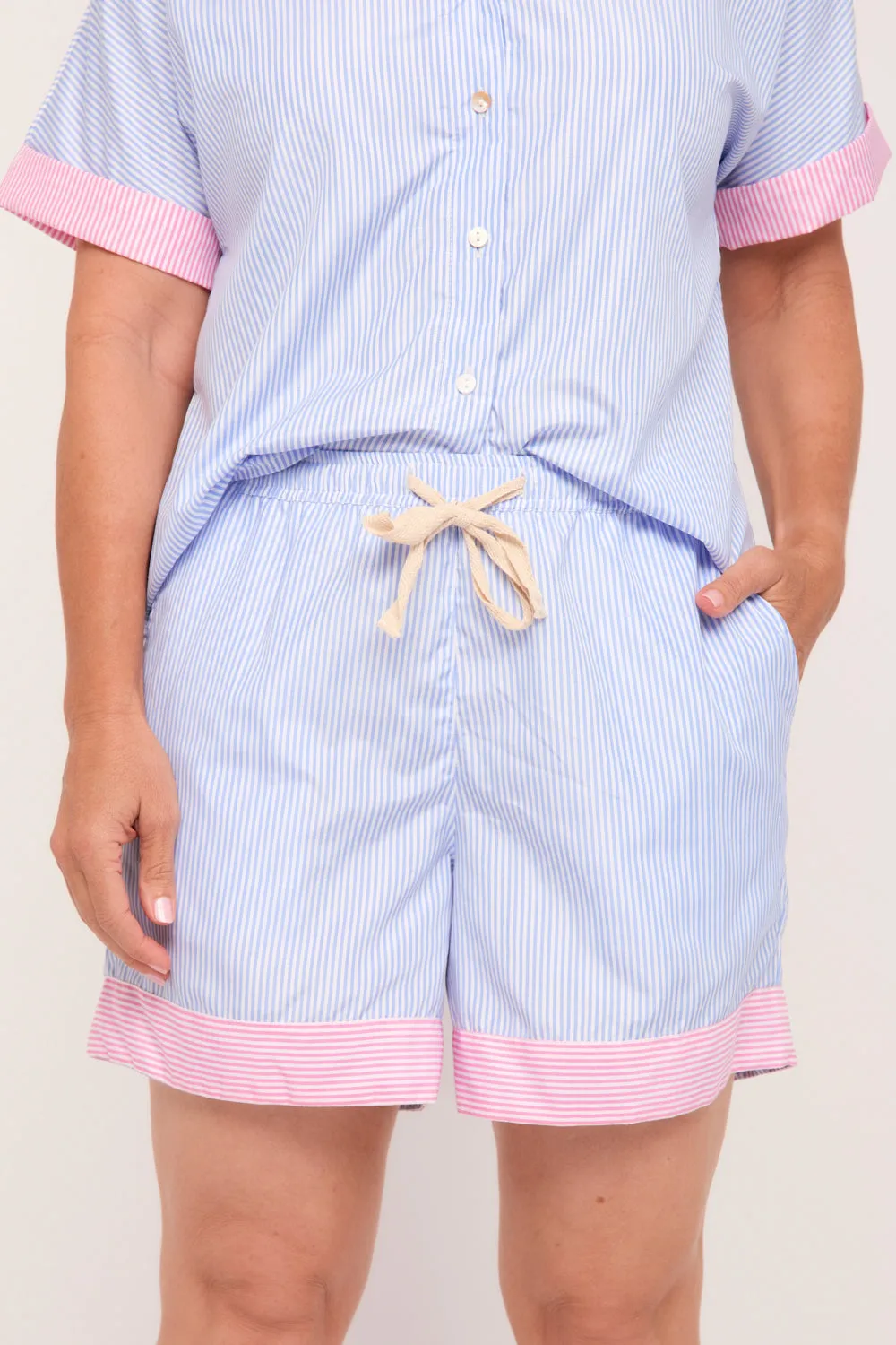 Breezy Pyjama Shorts in Sunny Day Stripes sold by Adrift product image thumbnail 2