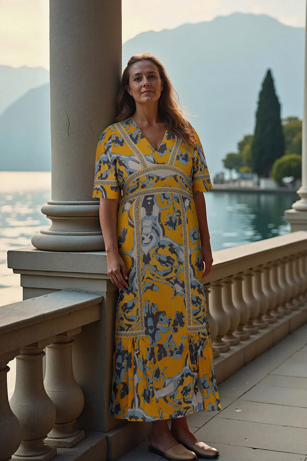 Aurora Maxi Dress in Sardinia sold by Adrift