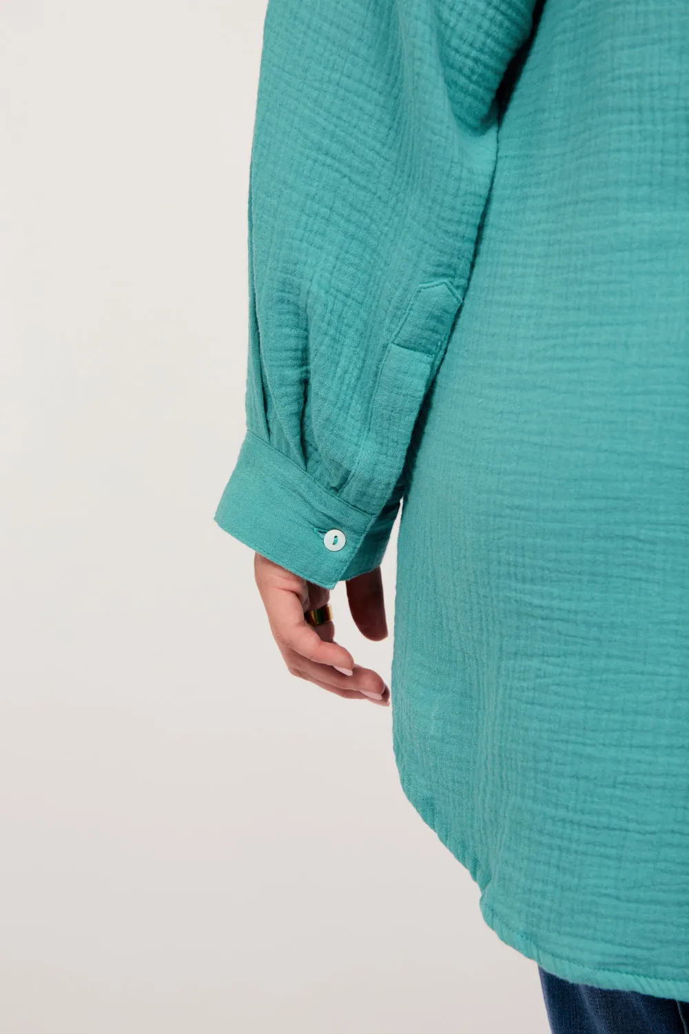 Oversized Boyfriend Shirt in Peacock Parade sold by Adrift product image thumbnail 3