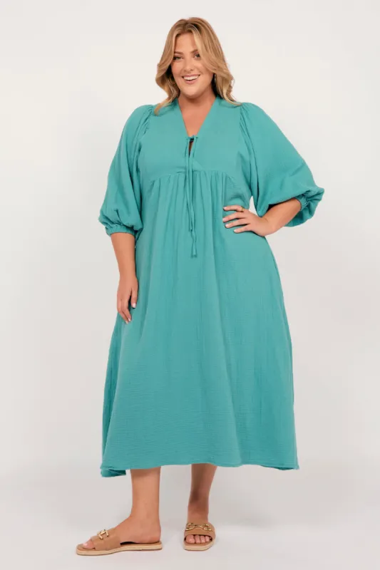 Cairo Maxi Dress in Peacock Parade sold by Adrift