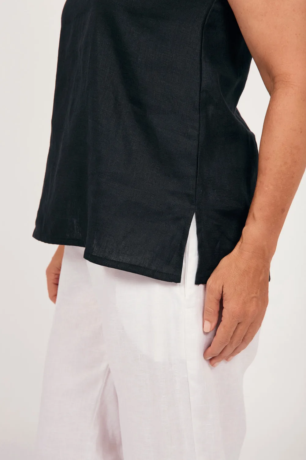 Bec Linen Top in Black sold by Adrift product image thumbnail 3