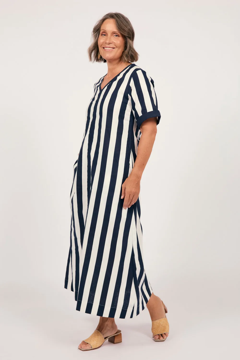 Tamara V-Neck Dress in Voyager sold by Adrift product image thumbnail 4