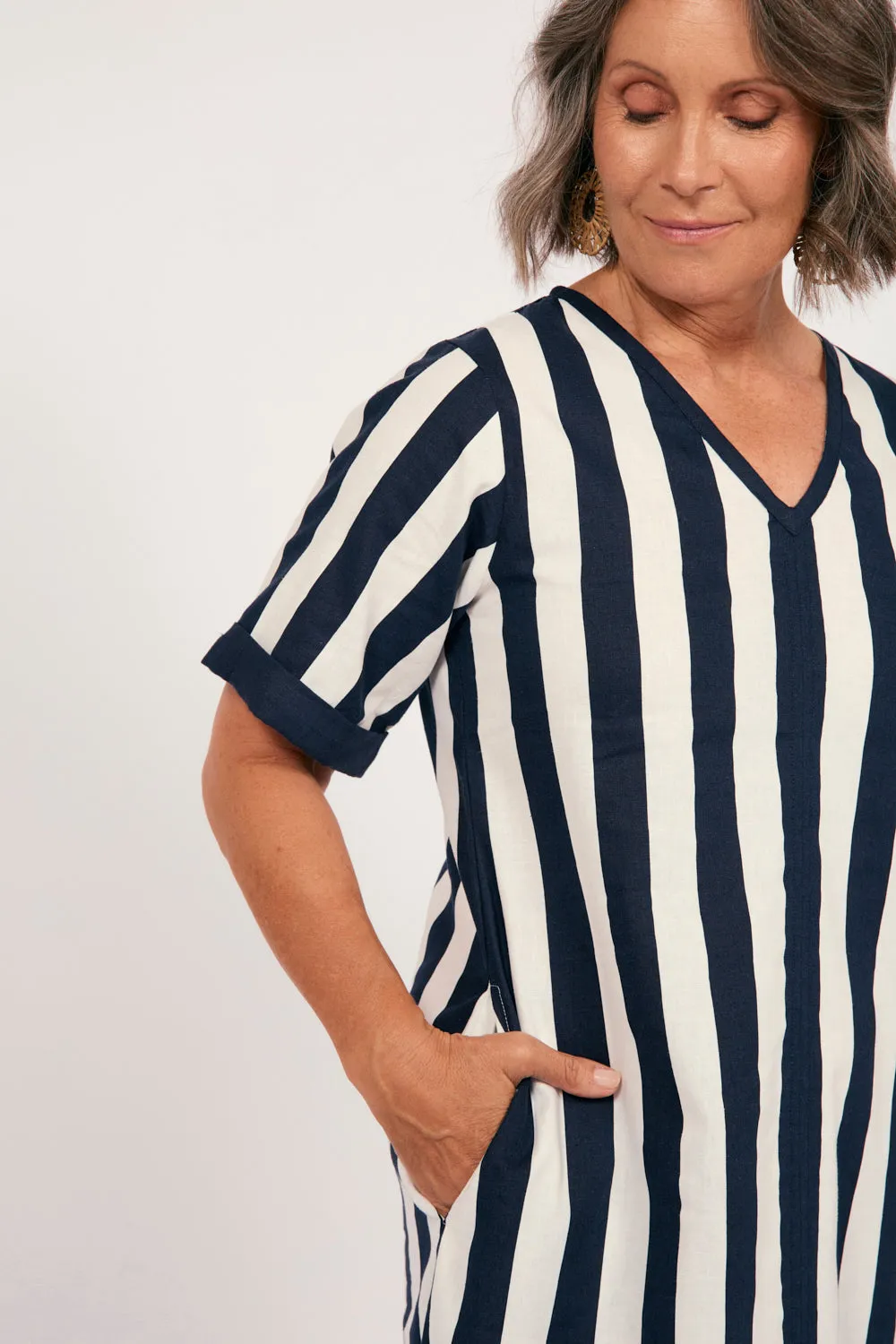 Tamara V-Neck Dress in Voyager sold by Adrift product image thumbnail 2