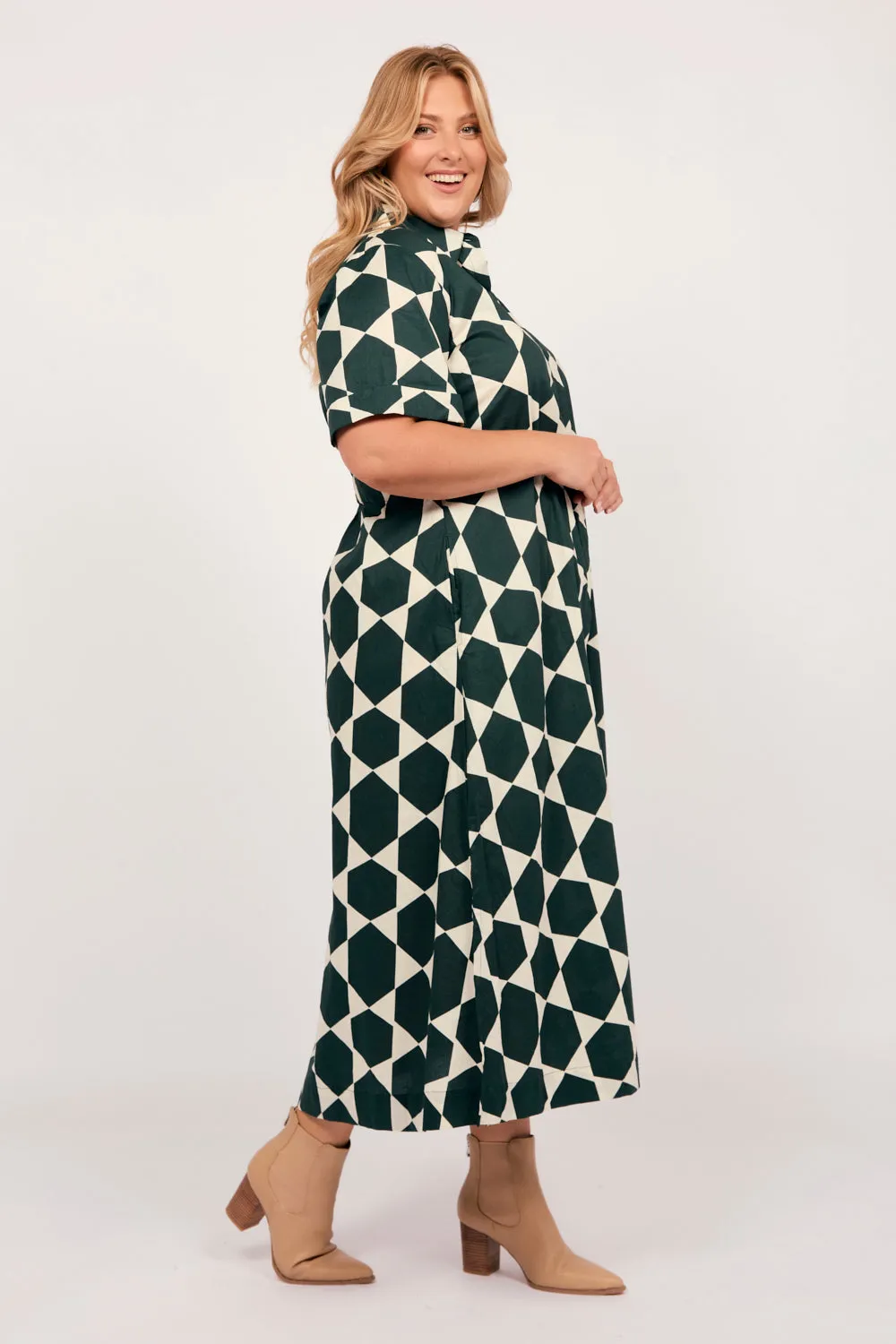 Gracie Shirt Dress in Golden Lime sold by Adrift product image thumbnail 2