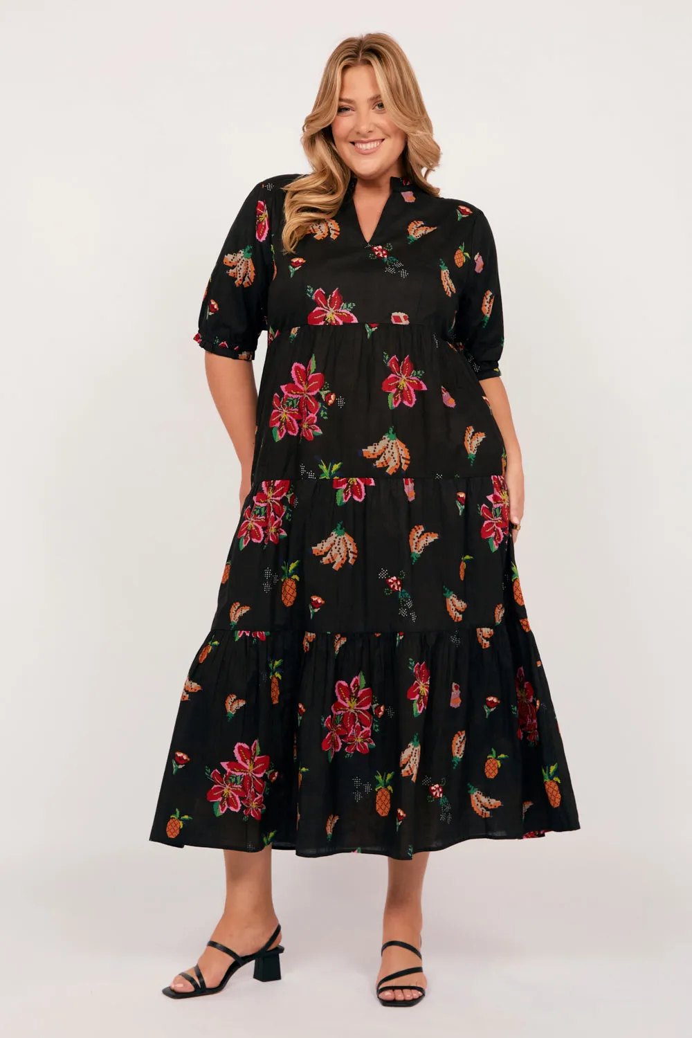 Sabre V-Neck Dress in Tapestry Blooms sold by Adrift product image thumbnail 5
