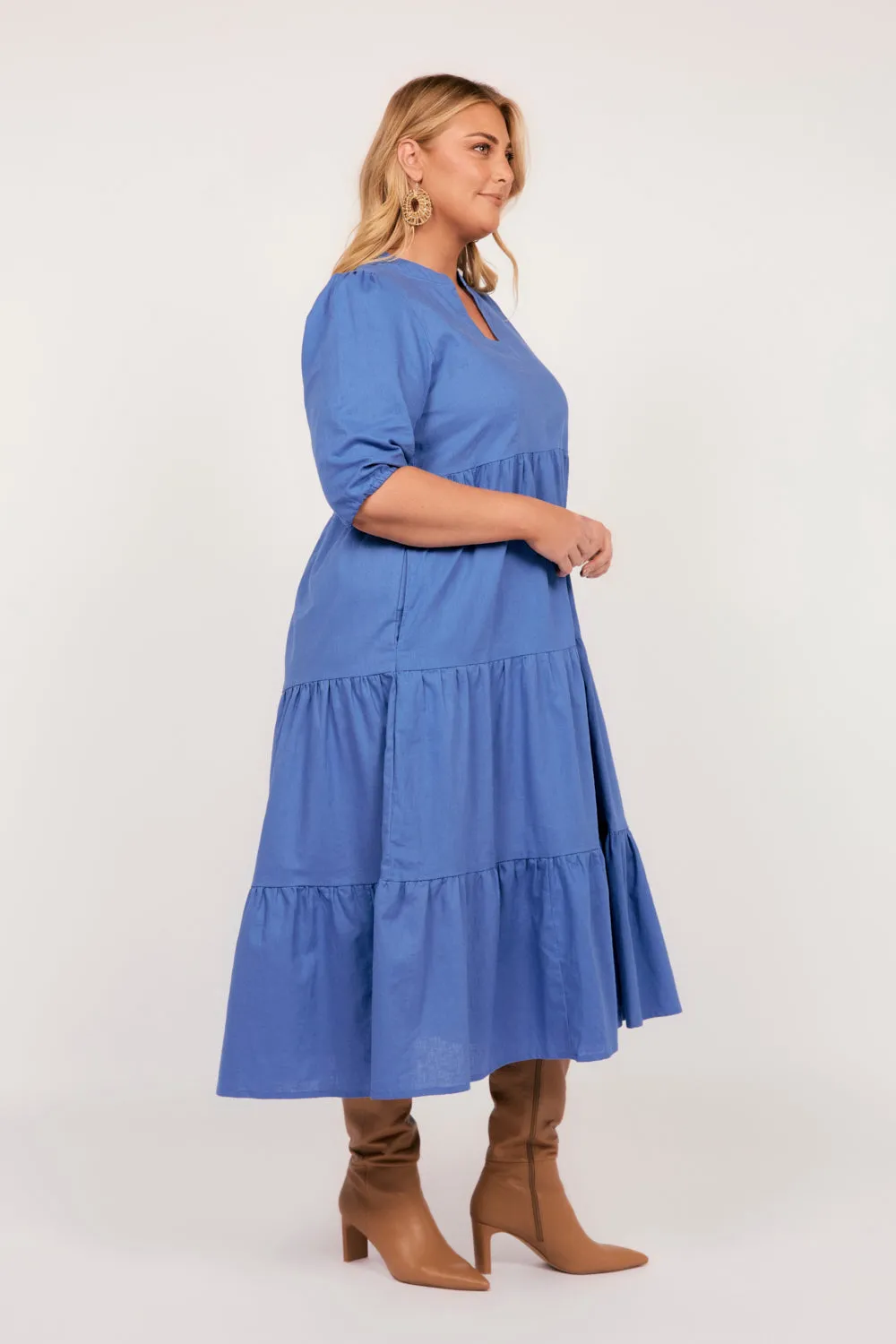 Sabre V-Neck Dress in Yale Blue sold by Adrift product image thumbnail 5