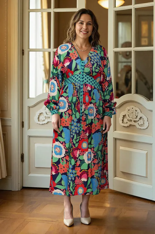 Selma Kimono Dress in Midnight in Paris sold by Adrift