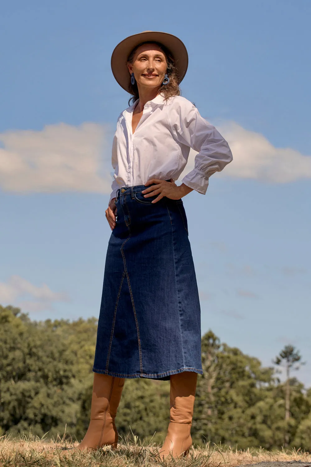 Denim Midi Skirt - COMBINED LISTING sold by Adrift