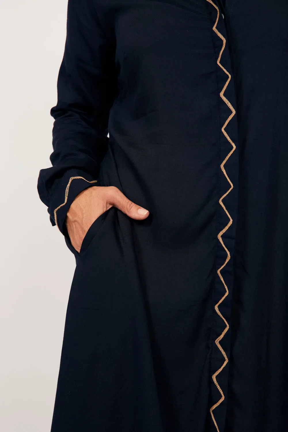Gracie Long Sleeve Shirt Dress in Navy sold by Adrift product image thumbnail 3