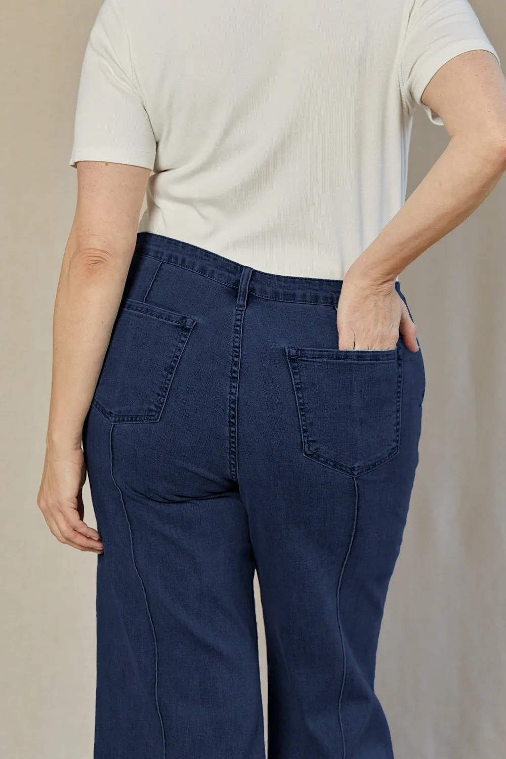 Adrift Denim Wide Leg Jeans in Dark Wash sold by Adrift product image thumbnail 4