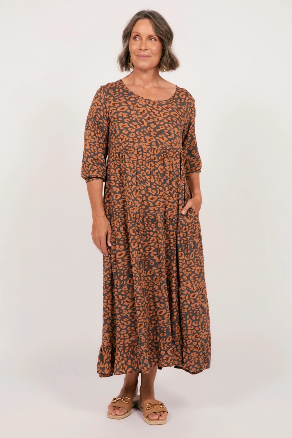 Sabre 3/4 Sleeve Dress in Cheetah sold by Adrift product image thumbnail 2