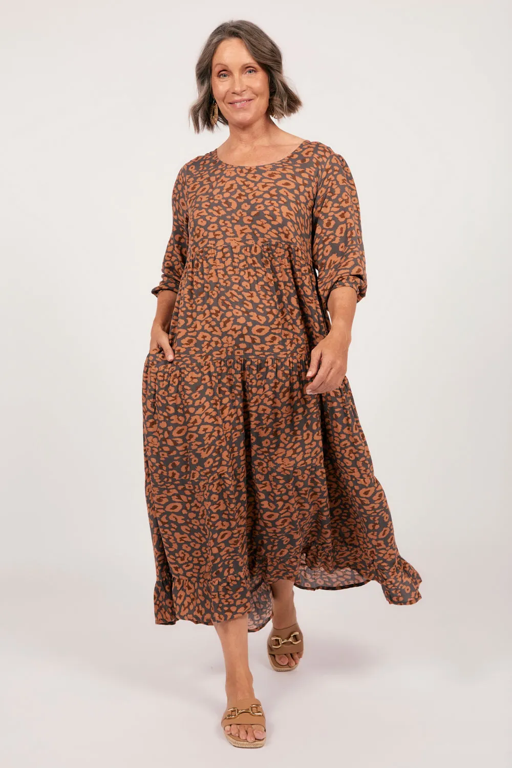 Sabre 3/4 Sleeve Dress in Cheetah sold by Adrift product image thumbnail 3