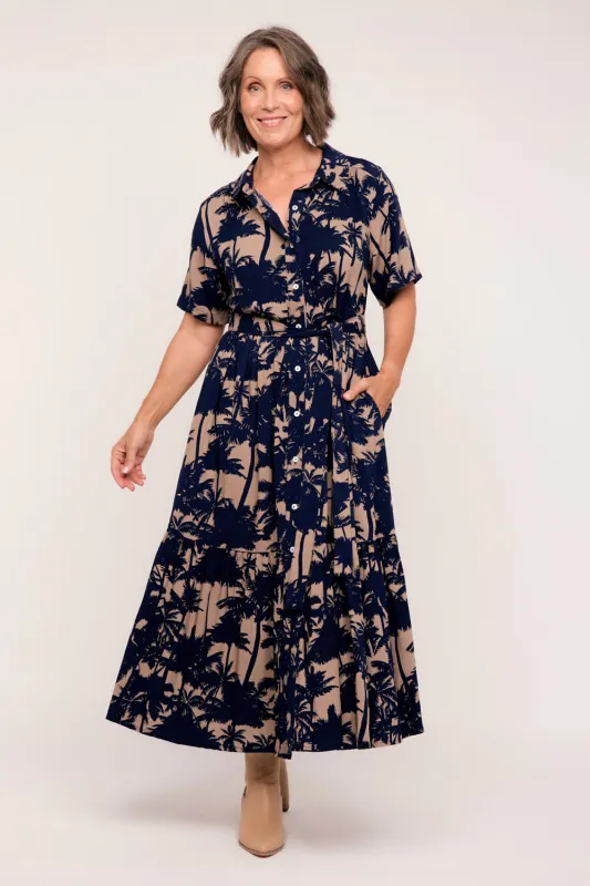 Ginette Midi Dress in Dusk sold by Adrift