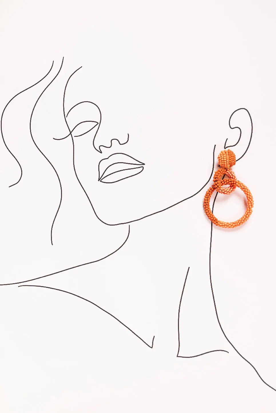 Interlocking Beaded Drop Earrings in Orange and Dark Orange sold by Adrift product image thumbnail 2