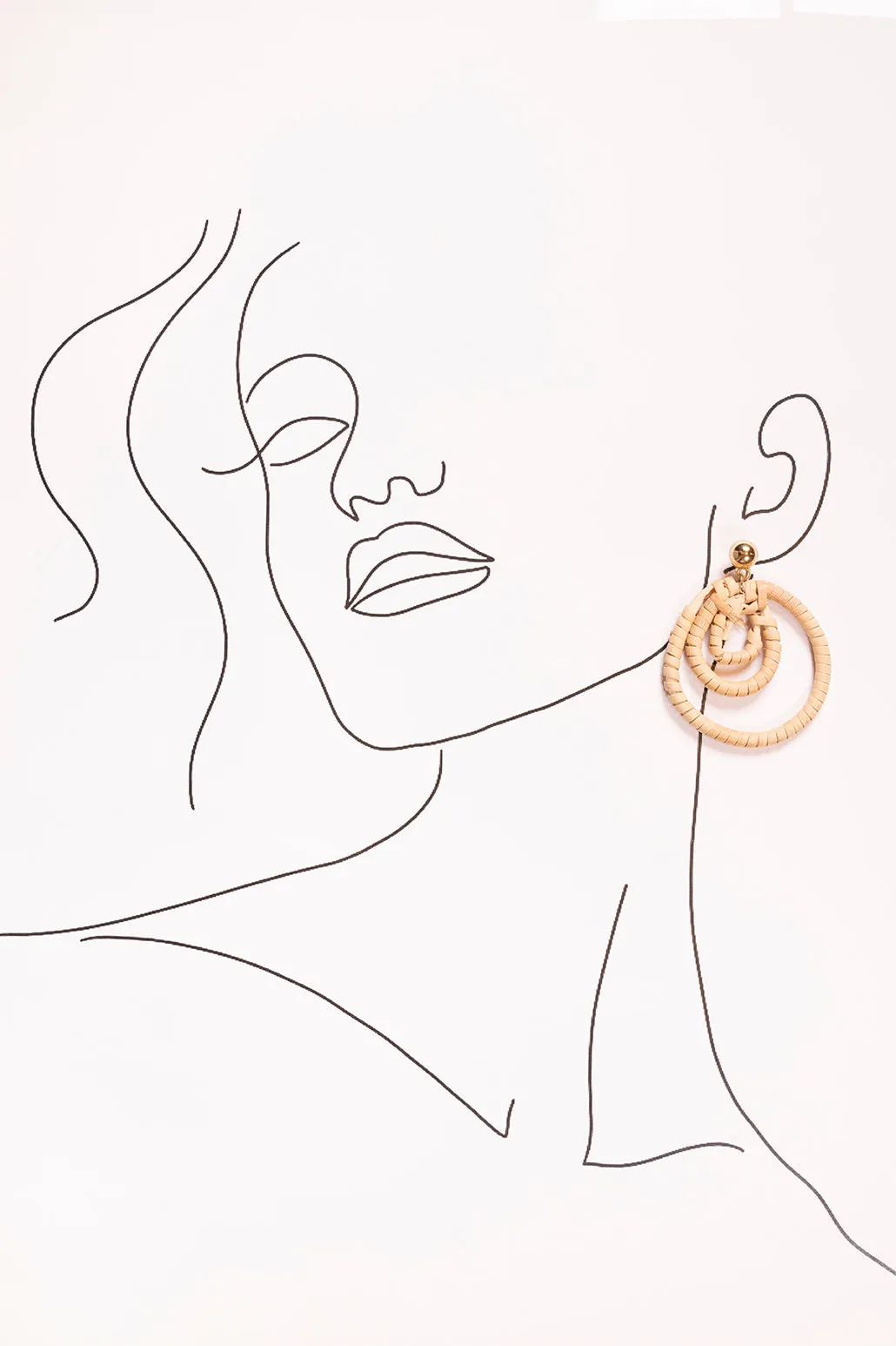 Three Hoop Drop Earrings in Natural sold by Adrift product image thumbnail 2