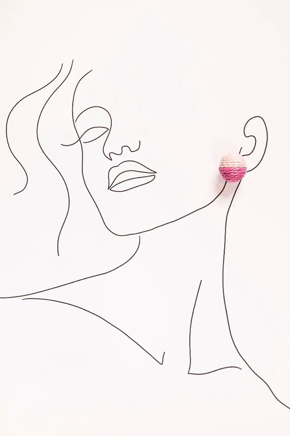 Contrast Woven Studs in Pink sold by Adrift product image thumbnail 2