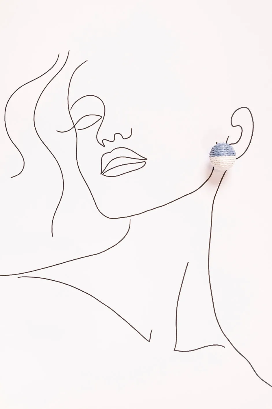 Contrast Woven Studs in Powder Blue and White sold by Adrift product image thumbnail 2