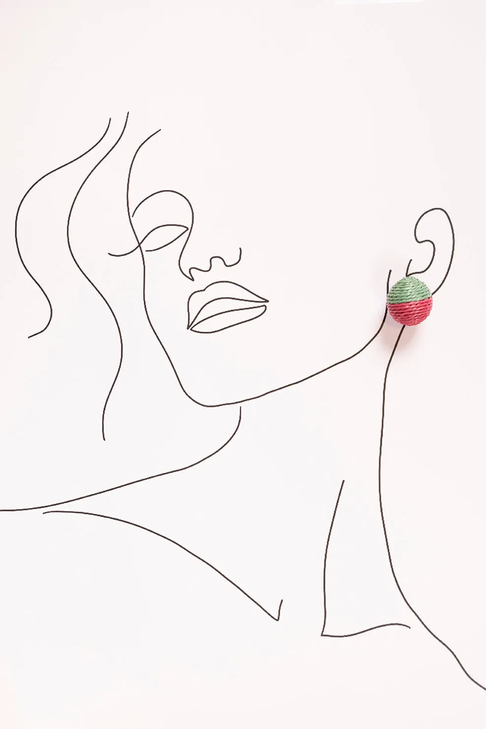 Contrast Woven Studs in Green and Hot Pink sold by Adrift product image thumbnail 2