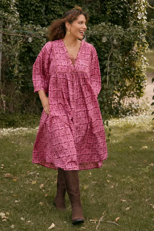 Cairo Midi Dress in Windmills sold by Adrift