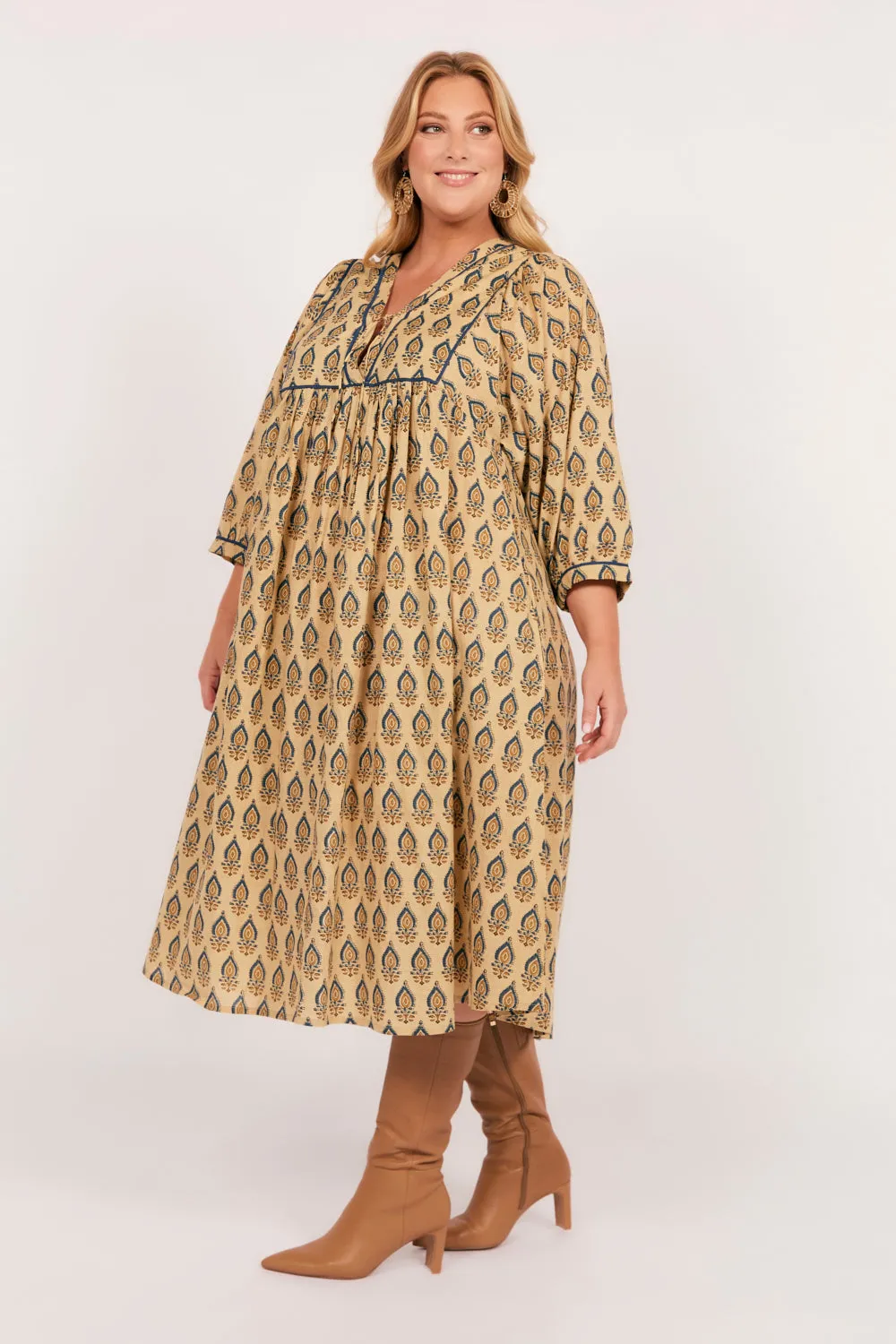 Cairo Midi Dress in Paisley Plumes sold by Adrift product image thumbnail 5