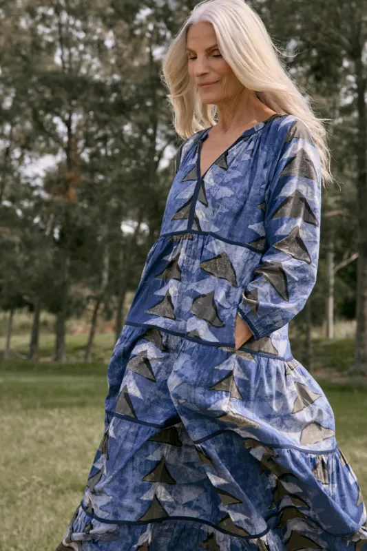 Stassi Maxi Dress in Bagru sold by Adrift