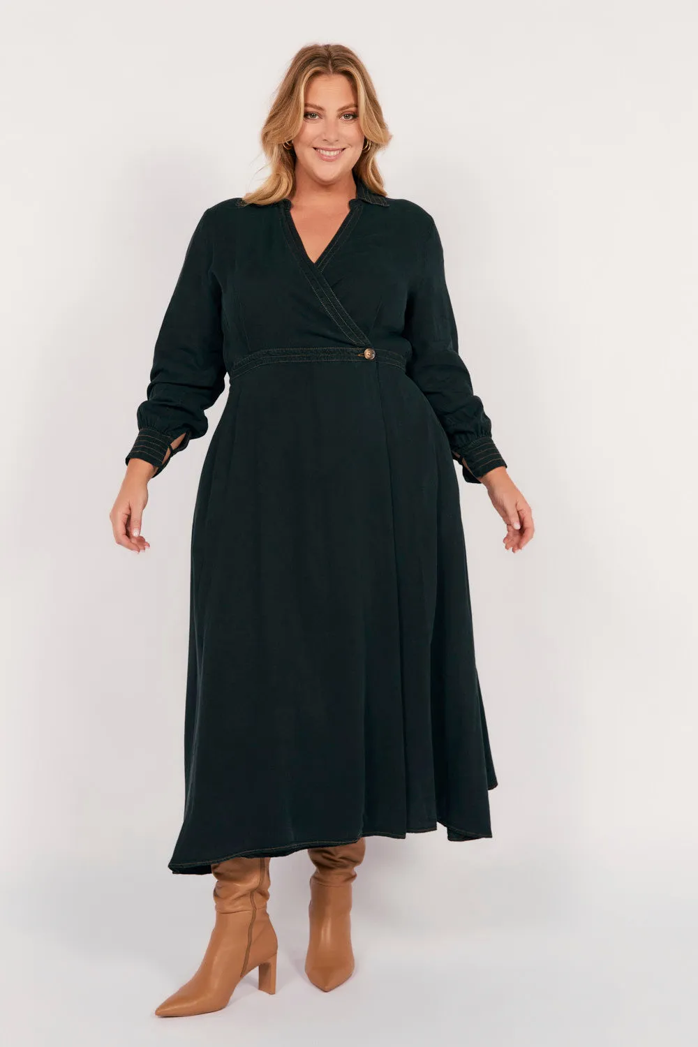 Wendy Tencel Wrap Dress in Black sold by Adrift product image thumbnail 2