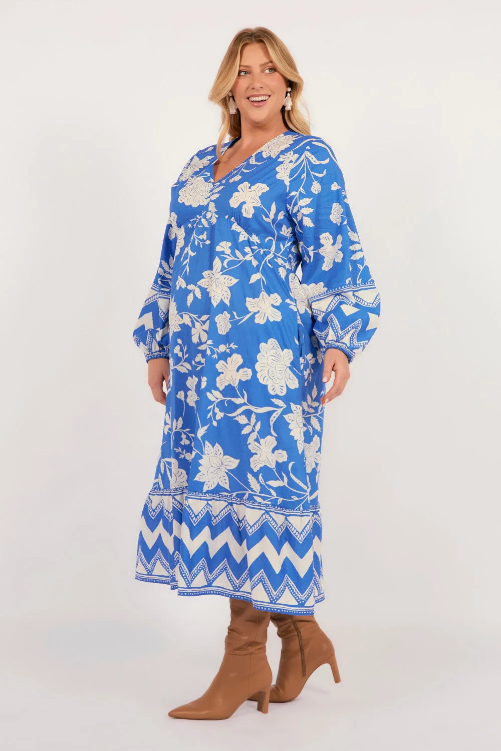 Florence Long Sleeve Maxi Dress in Sapphire Dreams sold by Adrift product image thumbnail 2