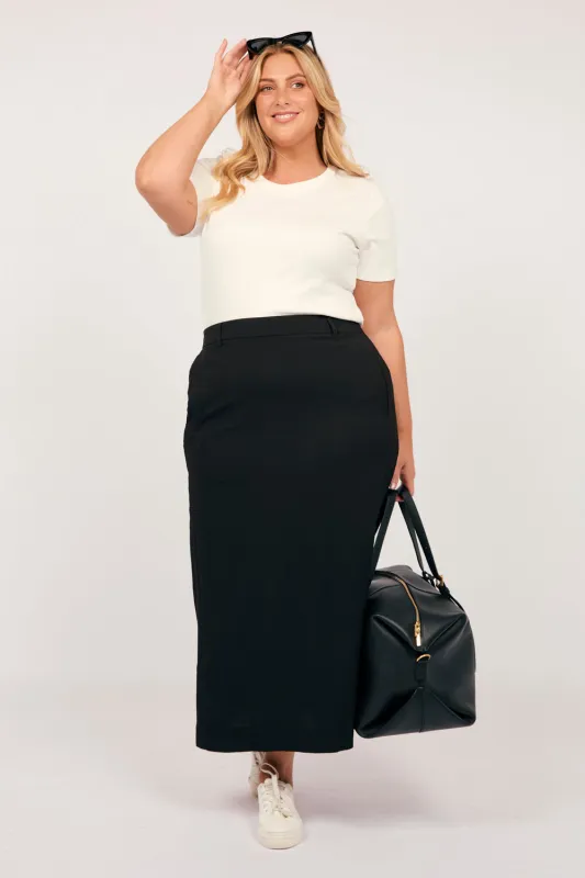 Relaxed Travel Skirt in Black sold by Adrift