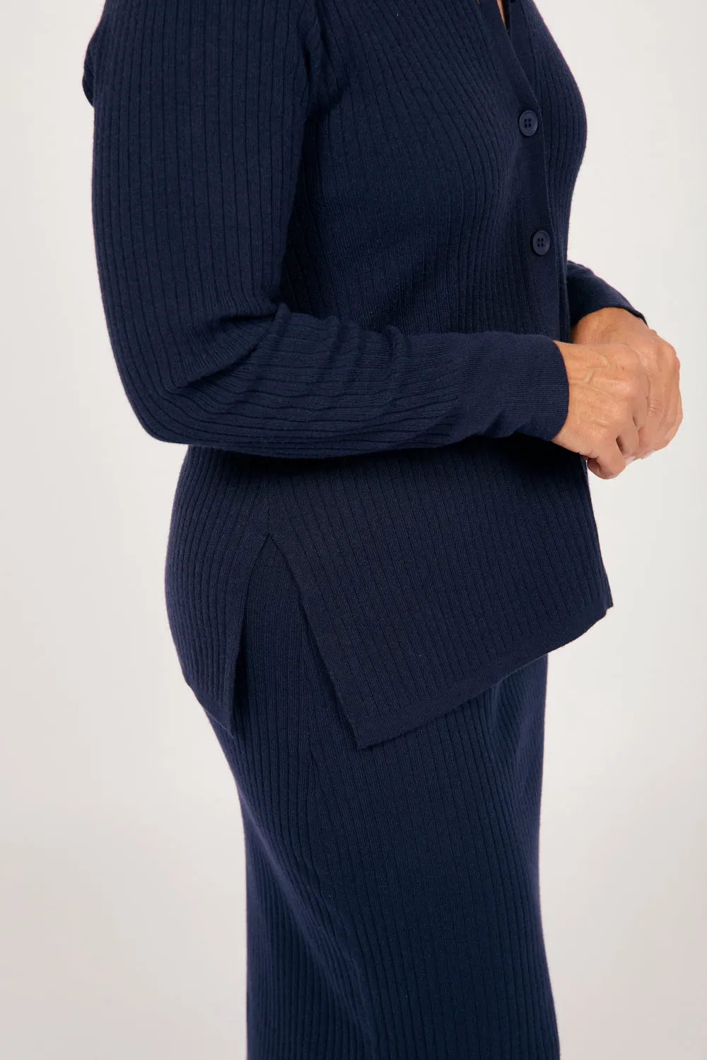 Knitted Cardigan in Navy sold by Adrift product image thumbnail 3