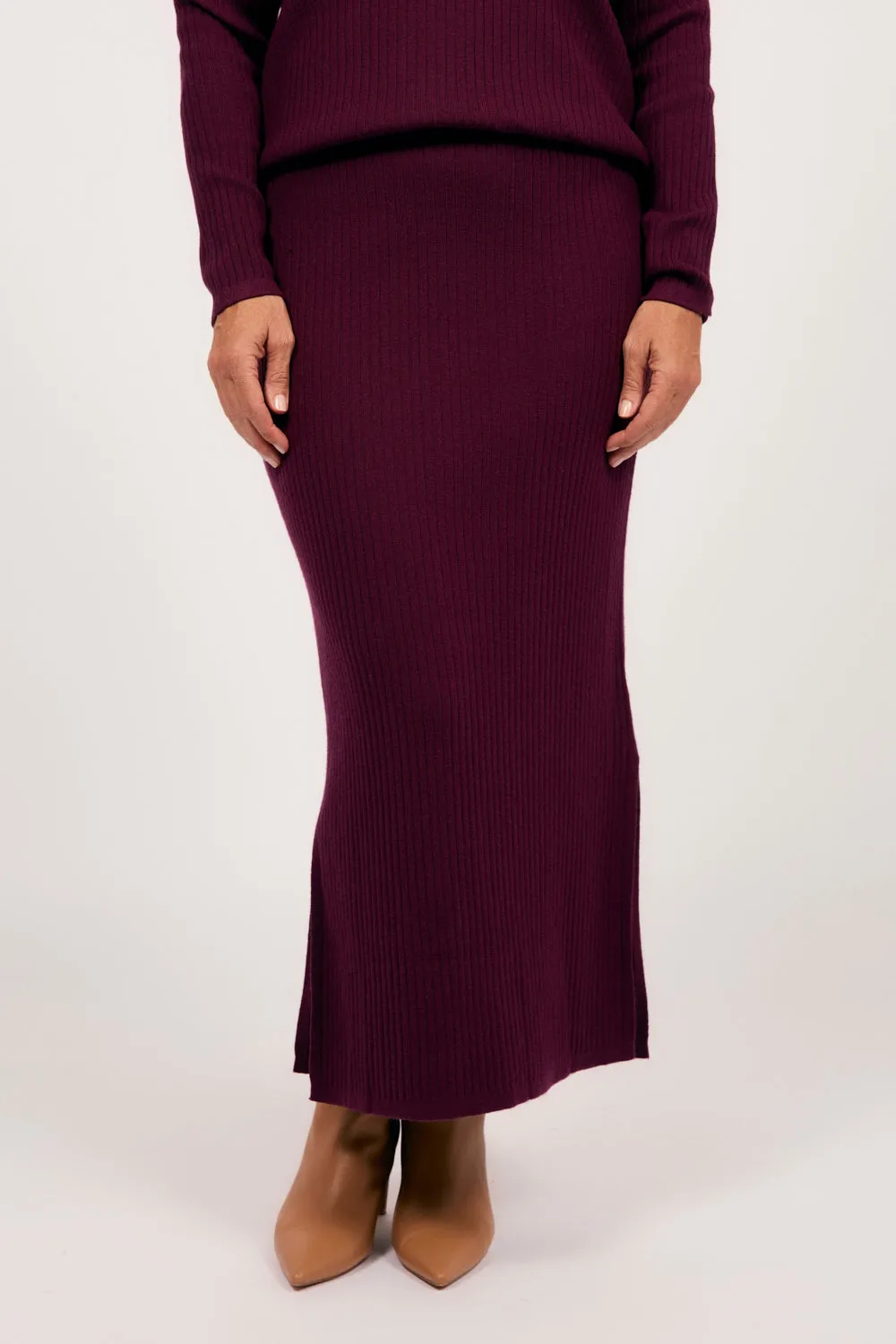 Knitted Skirt in Plum sold by Adrift product image thumbnail 2
