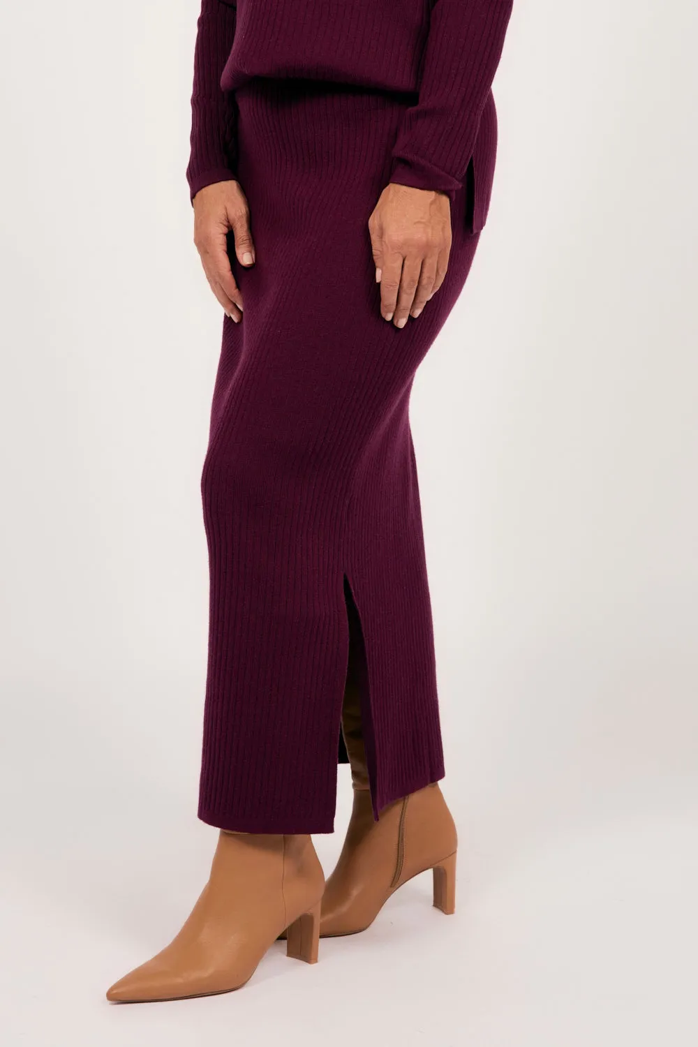Knitted Skirt in Plum sold by Adrift product image thumbnail 5