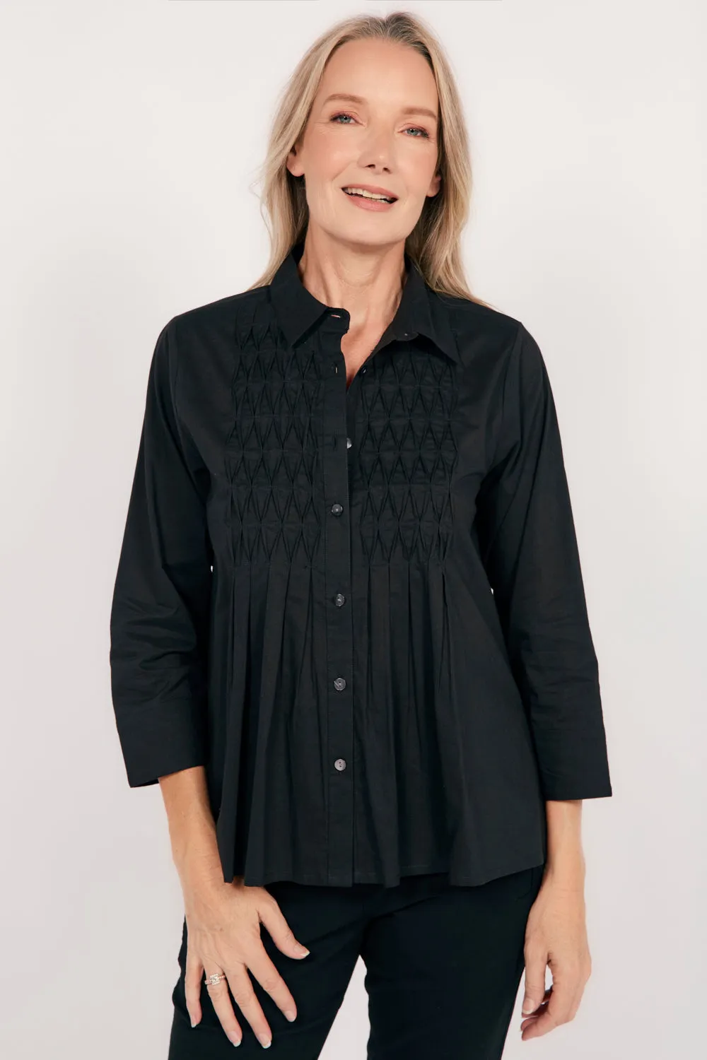 Vivienne Pintuck Blouse in Black sold by Adrift product image thumbnail 4