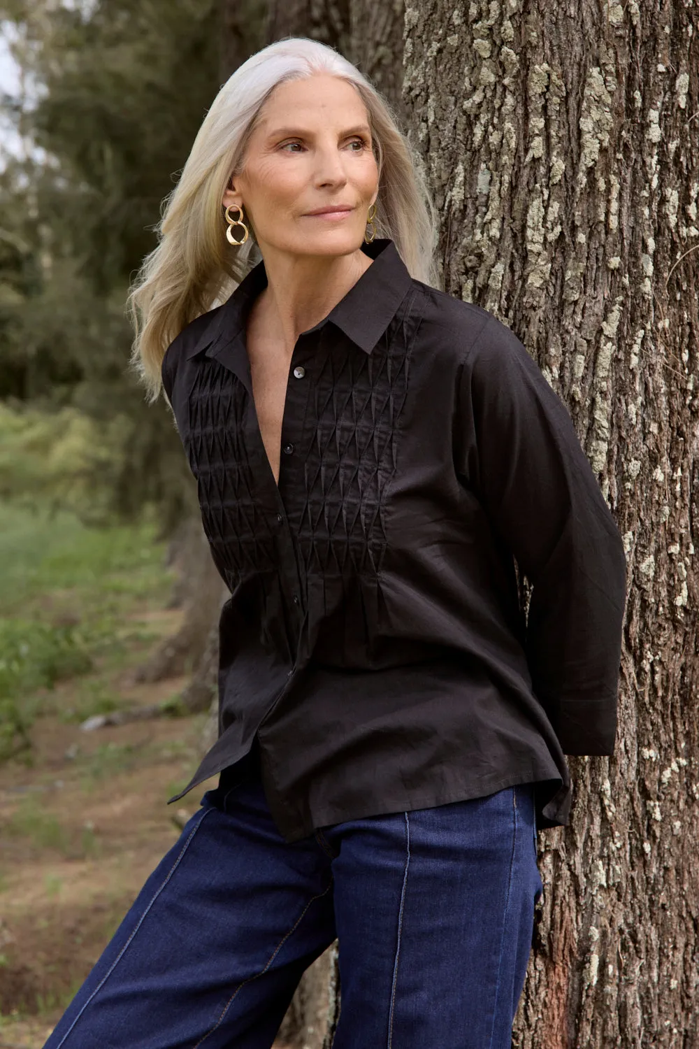 Vivienne Pintuck Blouse in Black sold by Adrift product image thumbnail 5