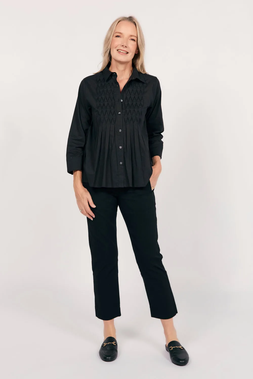 Vivienne Pintuck Blouse in Black sold by Adrift product image thumbnail 2