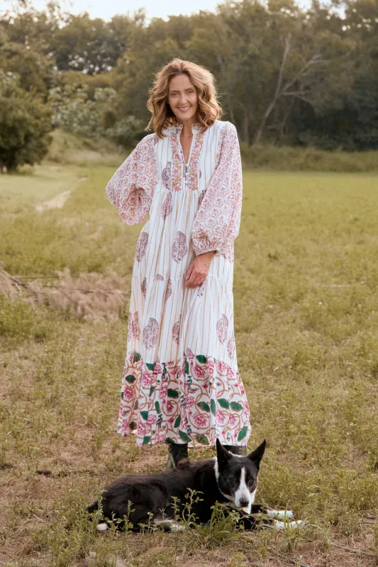 Mirabelle Frill Dress in Flower Field sold by Adrift