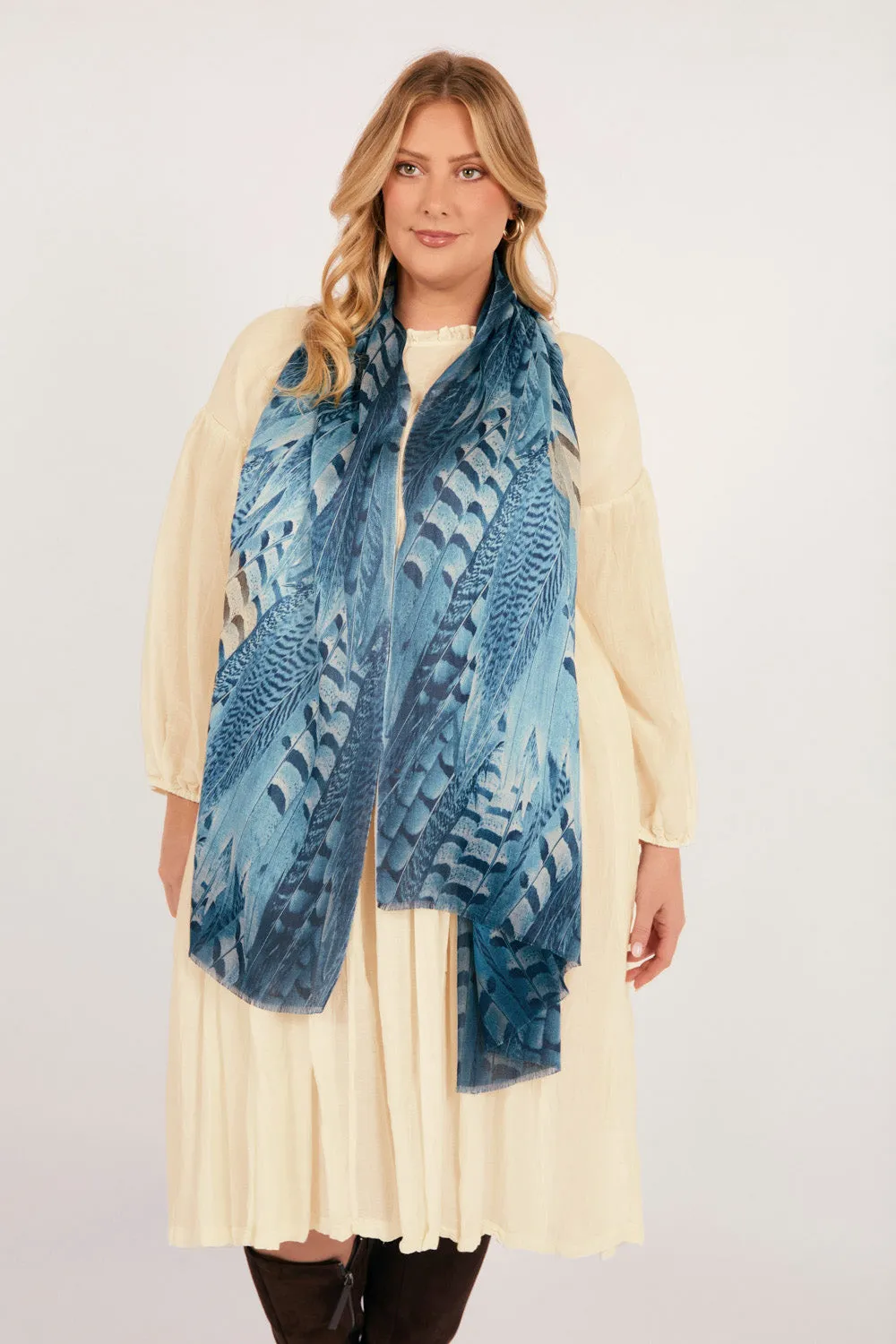 Feathered Azure Scarf sold by Adrift product image thumbnail 5
