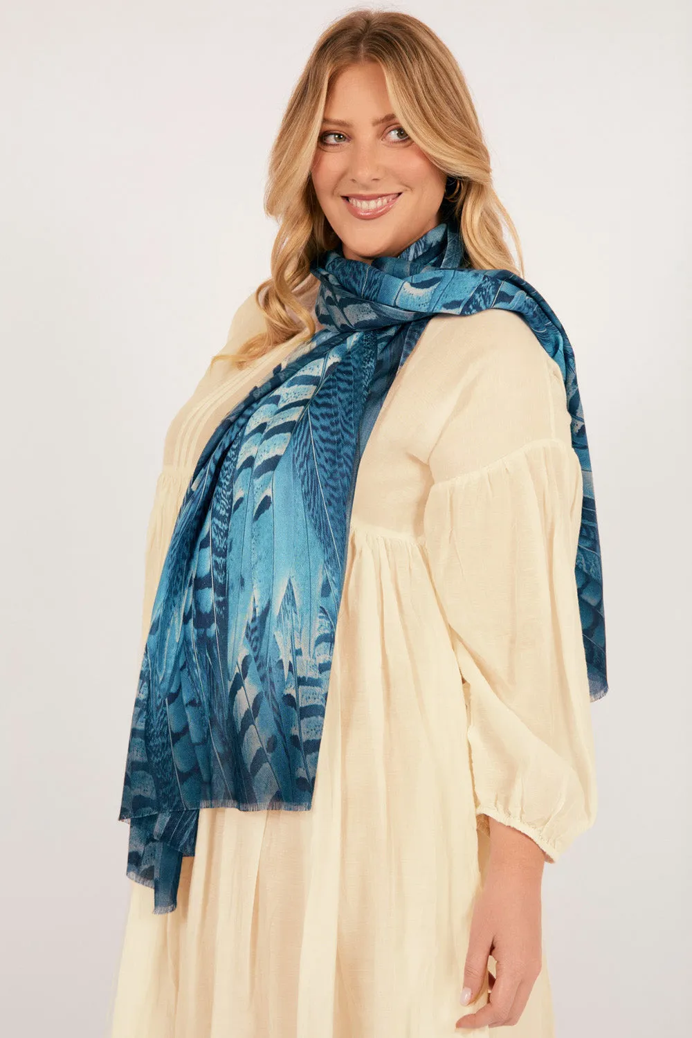 Feathered Azure Scarf sold by Adrift product image thumbnail 2