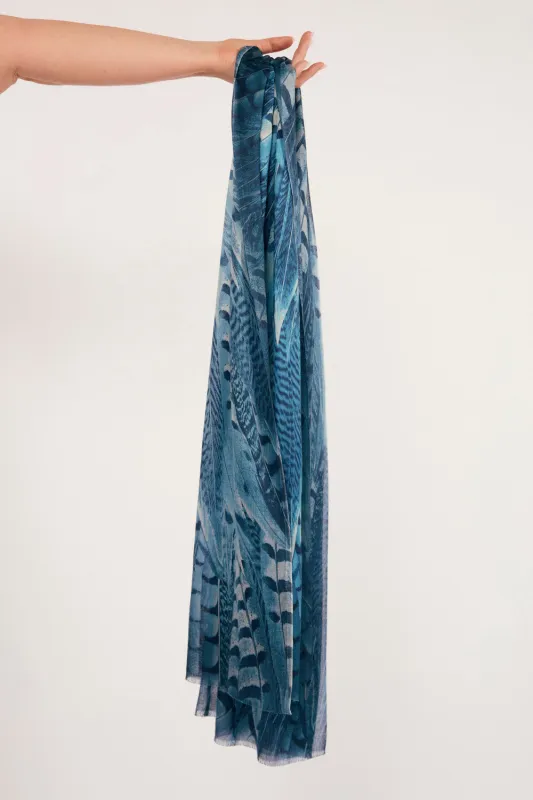 Feathered Azure Scarf made by Adrift