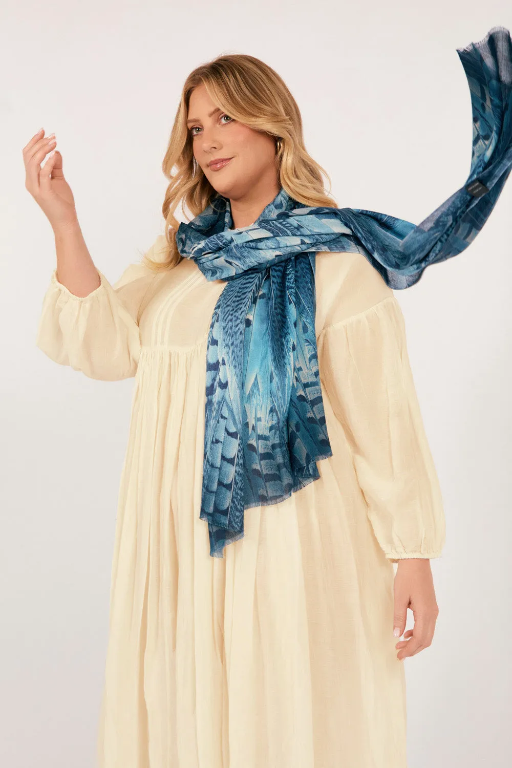 Feathered Azure Scarf sold by Adrift product image thumbnail 3