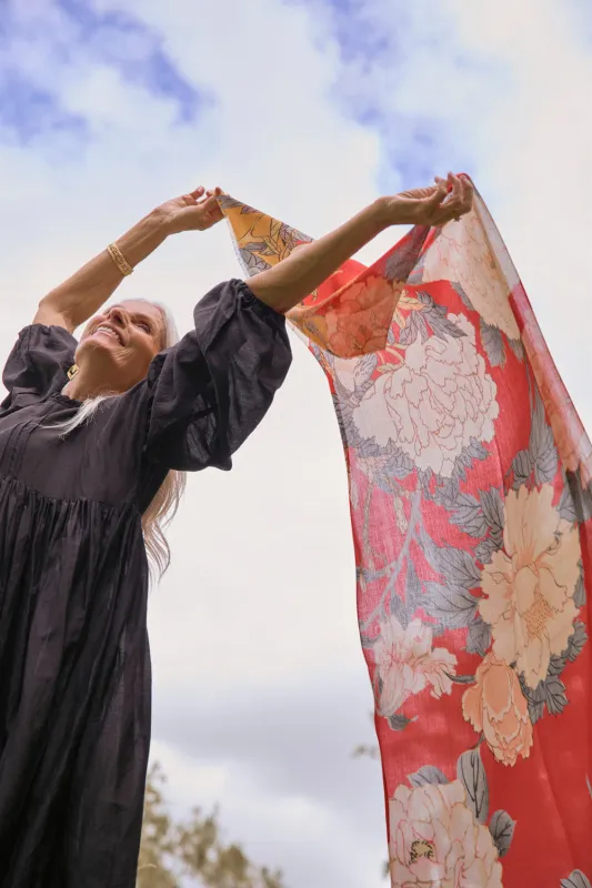 Ruby Botanica Scarf made by Adrift